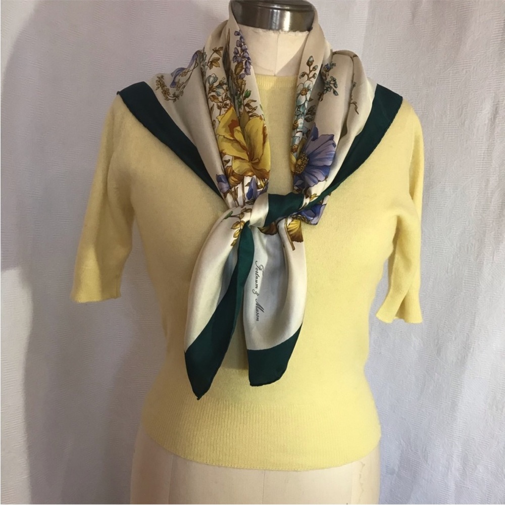 VNTG 100% Pure Cashmere Marilyn Monroe Style Soft Yellow Short Sleeve Top S - Picture 5 of 8